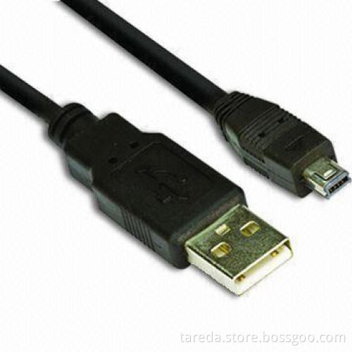 Mini 4 Pins USB Cables, UL, CE and CB Certified, RoHS Directive-compliant